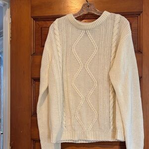 Vintage Cable Knit Sweater - Women's Classic Crewneck
